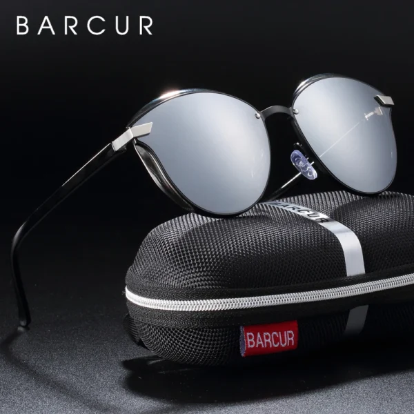 BARCUR Vintage Polarized Sunglasses Women Round Sun Glassess Ladies Cat Eye Women's Glasses - Image 5