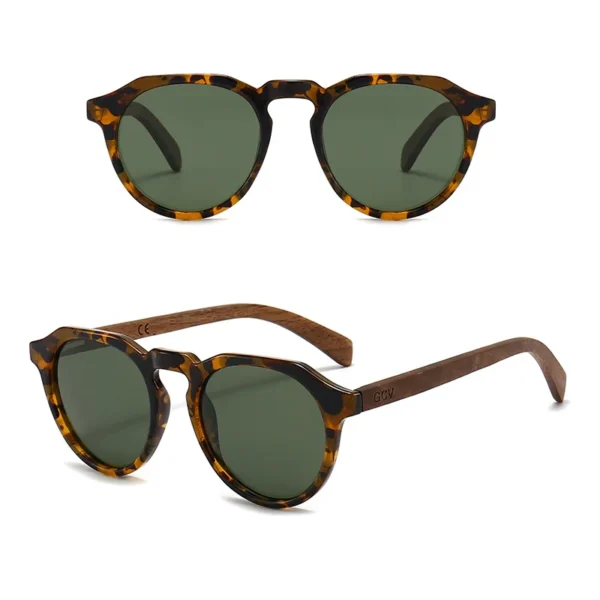 GCV Brand Advanced Walnut Wood Hawksbill Leopard Grain Frames Ultralight Sunglasses Men Women Female Polarized Delicate Fashion - Image 3