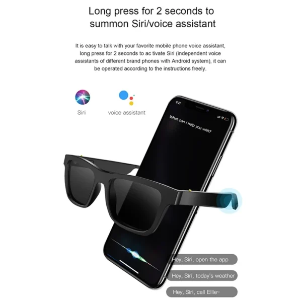E10 Smart Glasses Bone Conduction Headphones Replaceable Prescription Lenses Bluetooth Earphone Stereo Music Sunglasses Ear Hook - Image 3