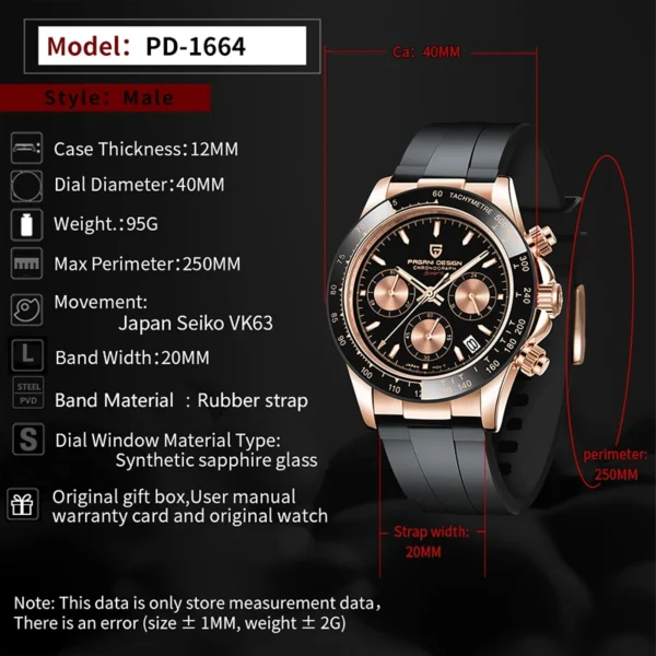 PAGANI DESIGN 2024 New Top Luxury Men Quartz Wrist Watches Mens Chronograph Business Sports Waterproof Watch Gift Reloj Hombre - Image 5