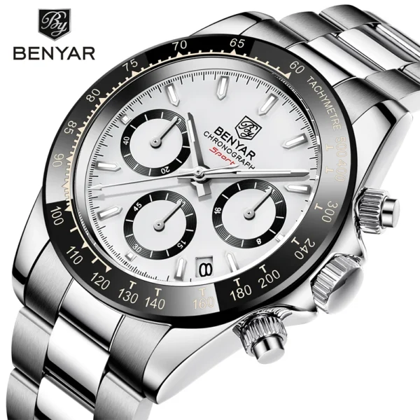BENYAR 2021 New Men Quartz Wristwatches Chronograph Men Watch 30M Diving Watch Business Automatic Watch for Men montre homme - Image 3