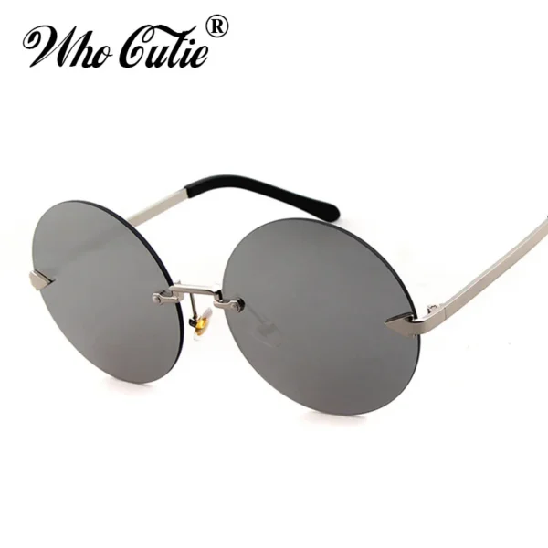 WHO CUTIE 2017 Women Retro Round Sunglasses Fashion Brand Designer Vintage Tint Clear Lens Female Male Rimless Sun Glasses - Image 5