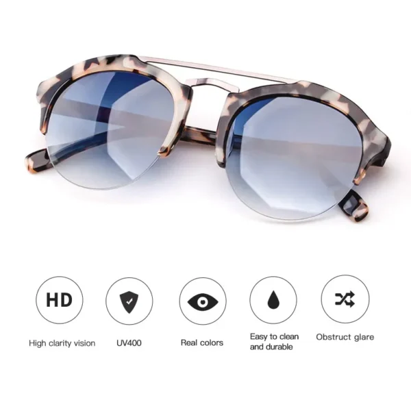 COLOSSEIN Sunglasses For Women Vintage Luxury Cat Eye Style Round Sun Glasses Men Brand Designer Eyewear UV400 Gafas De Sol - Image 3