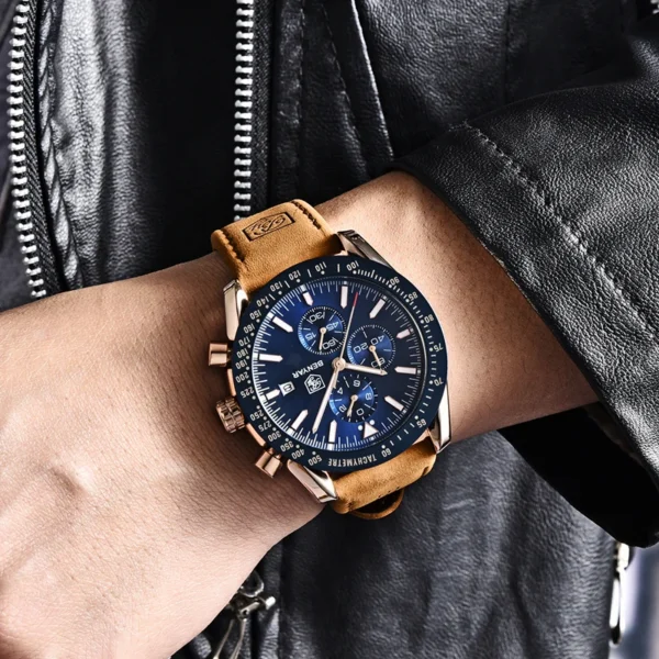 BENYAR Luxury Men WatchesTop Bran Men WristWatches Leather Quartz Watch Sports Waterproof 30M Male Clock Relogio Masculino - Image 2
