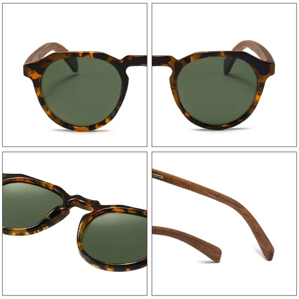 GCV Brand Advanced Walnut Wood Hawksbill Leopard Grain Frames Ultralight Sunglasses Men Women Female Polarized Delicate Fashion - Image 5