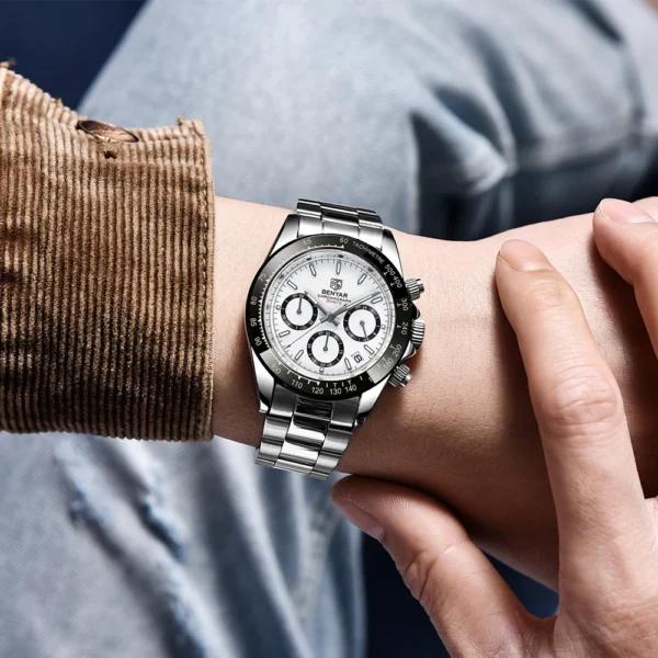 BENYAR 2021 New Men Quartz Wristwatches Chronograph Men Watch 30M Diving Watch Business Automatic Watch for Men montre homme - Image 2