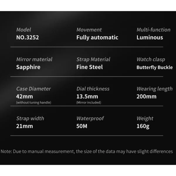 OUPINKE 3252 Luxury Business Mechanical Watch For Men Skeleton Flywheel Man Automatic Hand Clock Top Brand Men's Dress Watches - Image 6