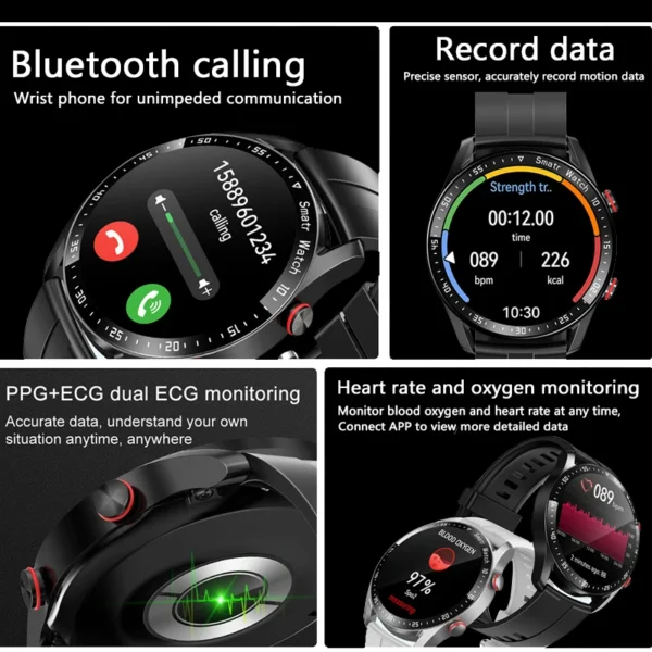 2024 New ECG+PPG Smart Watch Men Health Monitoring Business Watches Waterproof HD Bluetooth Call Man SmartWatch For Android IOS - Image 2