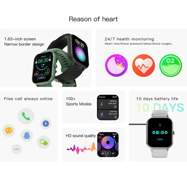 Xiaomi mijia Women's Smart Watch Bluetooth Call Custom Dial SmartWatch Lady Waterproof Fitness Smart Bracelet For Android IOS - Image 5
