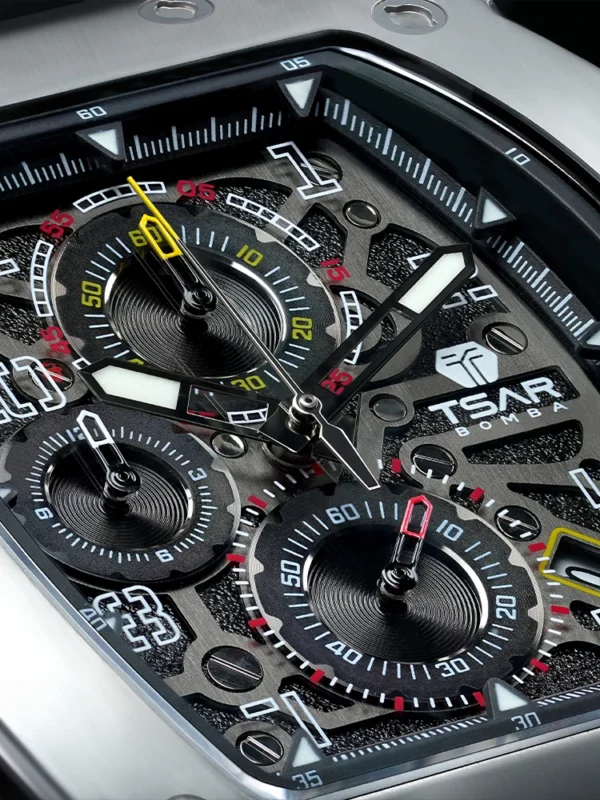 TSAR BOMBA Watch for Men Luxury Brand Tonneau Design Waterproof Clock Stainless Steel Wristwatch Fashion Rectangle Mens Watch - Image 2