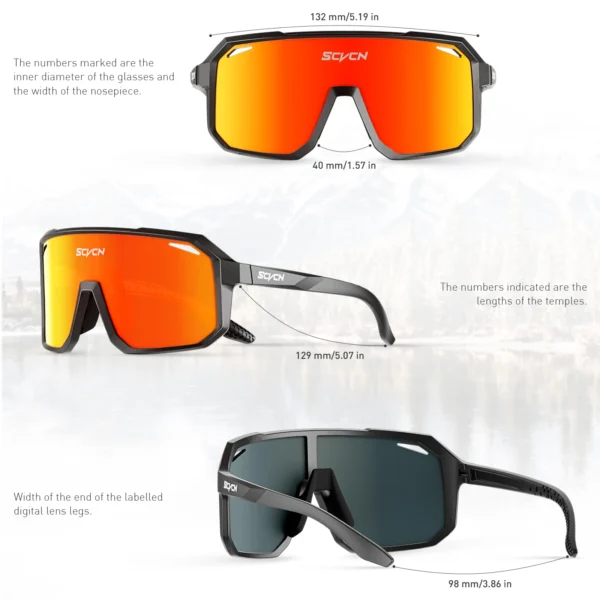 SCVCN New Cycling Glasses Sport Sunglasses MTB BMX Men Women Running Driving Fishing Golf Bicycle Goggles - Image 3