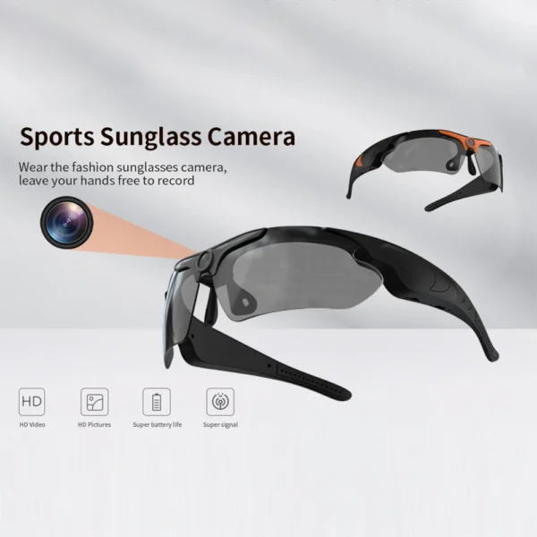 Wearable HD 1080P Camera Outdoor Cycling Glasses Polarized Lens Smart Camcorder Security Protection Video Record Mini Camera - Image 2