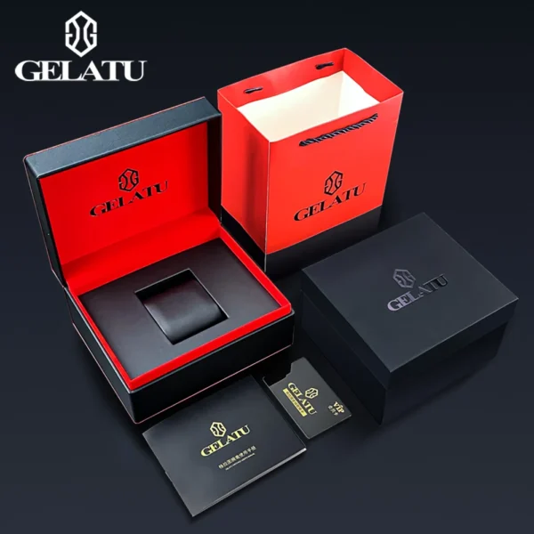 GELATU Men's Watches Original Luxury Fully Automatic Mechanical Watch Tonneau Silicon Tape Multifunctional Male Wristwatch Brand - Image 4
