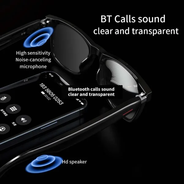 SENBONO Smart Glasses E13 Wireless BT 5.0 Sunglasses Outdoor Sport Hands-Free Call Music Headphone Anti-Blue Eyeglasses - Image 2