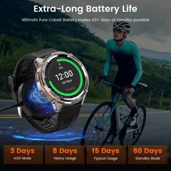 2024 NEW KOSPET TANK T3 Ultra GPS Smart Watches For Men Smartwatch Women Waterproof Electronic Fitness Digital Bluetooth Watches - Image 5