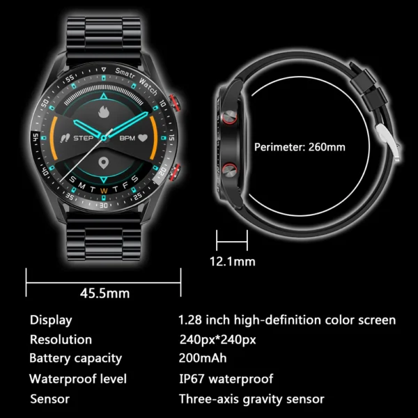 2024 New ECG+PPG Smart Watch Men Health Monitoring Business Watches Waterproof HD Bluetooth Call Man SmartWatch For Android IOS - Image 5