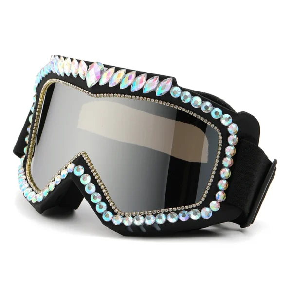 Steampunk Oversized Diamond Ski Sunglasses Goggle Women Men Snowing Sport Sun Glasses Luxury Rhinestone Eyeglasses De Sol Hombre - Image 3