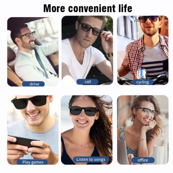 SENBONO Smart Glasses E13 Wireless BT 5.0 Sunglasses Outdoor Sport Hands-Free Call Music Headphone Anti-Blue Eyeglasses - Image 6