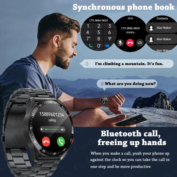 2024 New ECG+PPG Smart Watch Men Health Monitoring Business Watches Waterproof HD Bluetooth Call Man SmartWatch For Android IOS - Image 4
