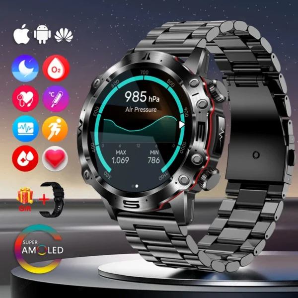 2024 New Smart Watch Men Blood Lipids Uric Acid Health ECG+PPG Fitness Tracker Clock HD Bluetooth Call Sport Altitude Smartwatch