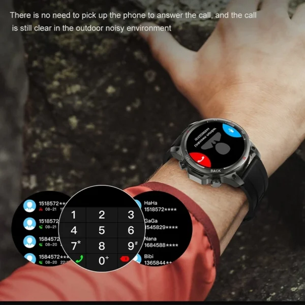 2024 New Bluetooth Calling Men's Smartwatch LED Outdoor Fitness Health Monitoring Smart Watch 360 * 360 HD Waterproof Smartwatch - Image 6