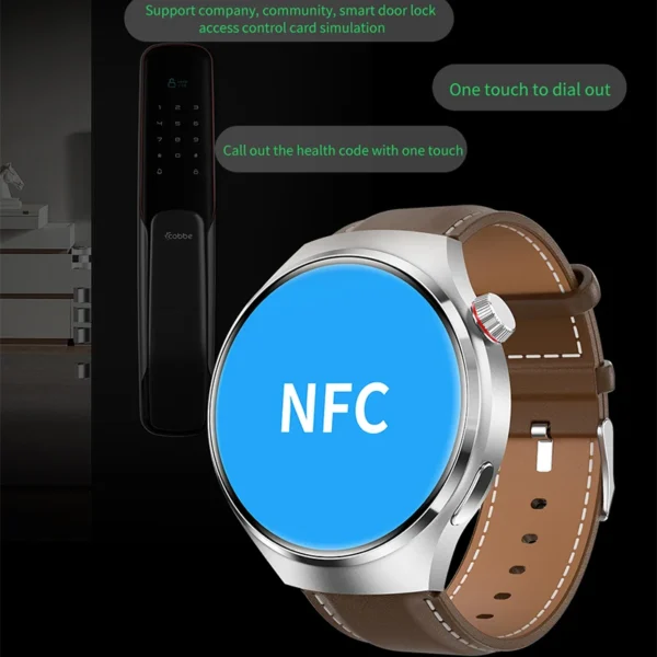 2023 New NFC Men's Smart Watch Bluetooth Call GPS Motion Track Smart Watch Blood Pressure Temperature Monitoring Smart Men Watch - Image 3