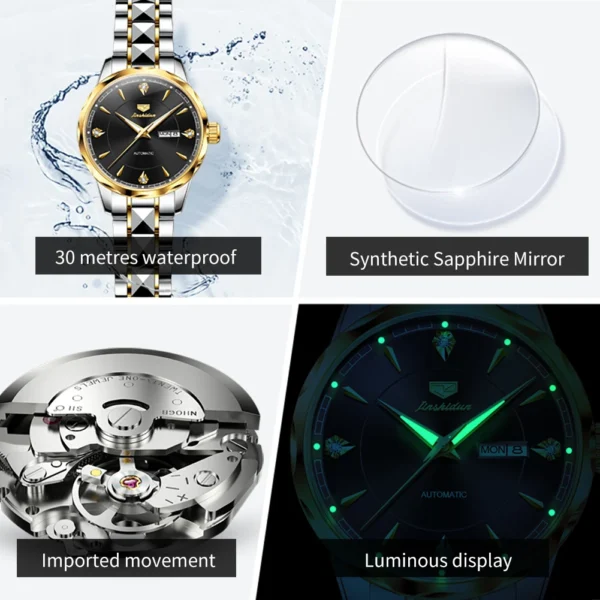 JSDUN Original Women's Mechanical Watch Business Elegant MIYOTA Imported Movement Luxury Automatic Wrist Watch for Women - Image 4