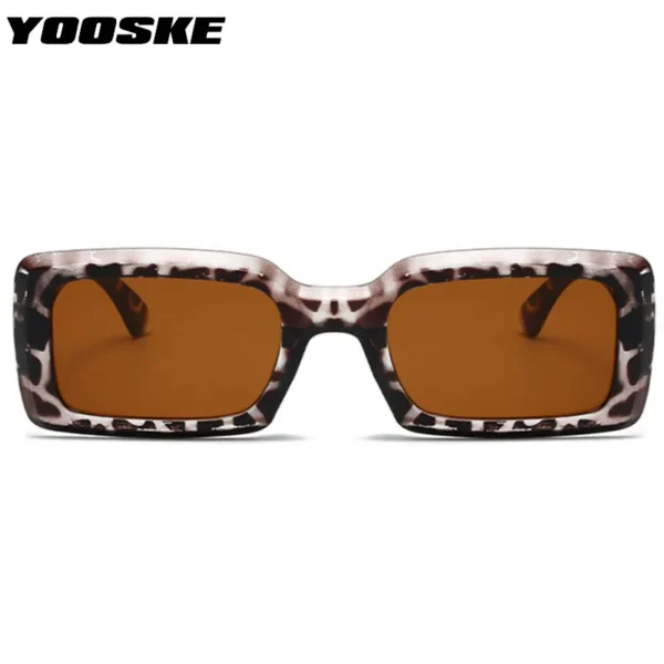 YOOSKE Rectangle Sunglasses for Women Men Luxury Brand Designer Square Sun Glasses Vintage Leopard Eyewear Shades UV400 Goggles - Image 5