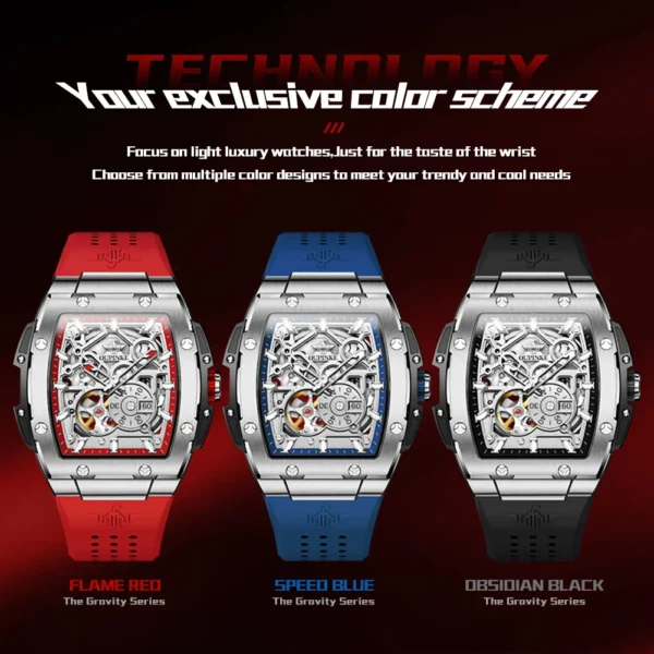 OUPINKE 3213 Brand Original Automatic Wrist Watch Men High-end Luxury Hollow Out Chronograph Waterproof Men's Mechanical Watches - Image 6