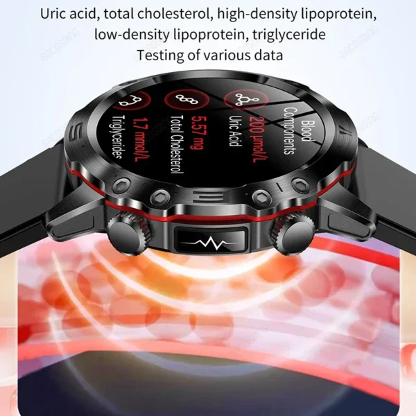 2024 New Smart Watch Men Blood Lipids Uric Acid Health ECG+PPG Fitness Tracker Clock HD Bluetooth Call Sport Altitude Smartwatch - Image 5