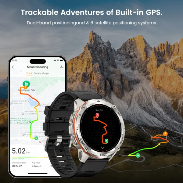 2024 NEW KOSPET TANK T3 Ultra GPS Smart Watches For Men Smartwatch Women Waterproof Electronic Fitness Digital Bluetooth Watches - Image 2
