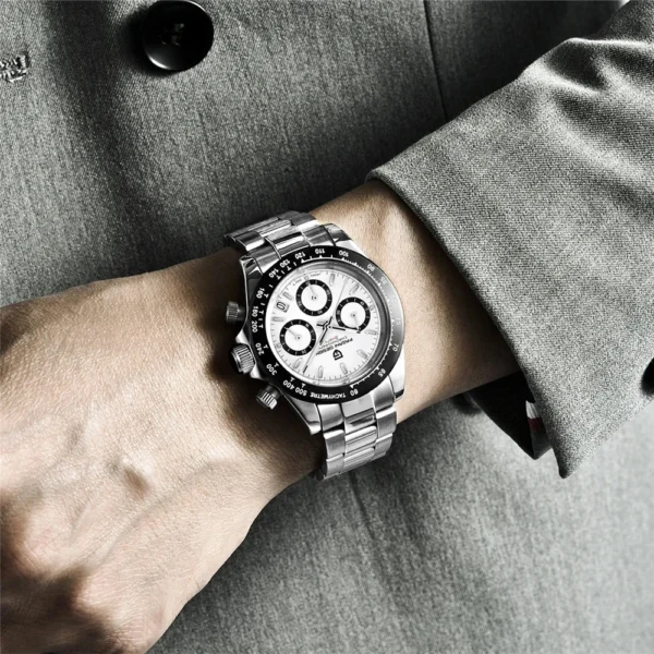 PAGANI DESIGN Top Luxury Brand Men Watches 100M Waterproof Quartz Wristwatch Sport Chronograph AR Sapphire mirror VK63 All Steel - Image 5