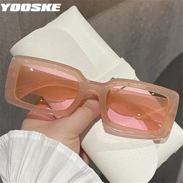 YOOSKE Rectangle Sunglasses for Women Men Luxury Brand Designer Square Sun Glasses Vintage Leopard Eyewear Shades UV400 Goggles - Image 2