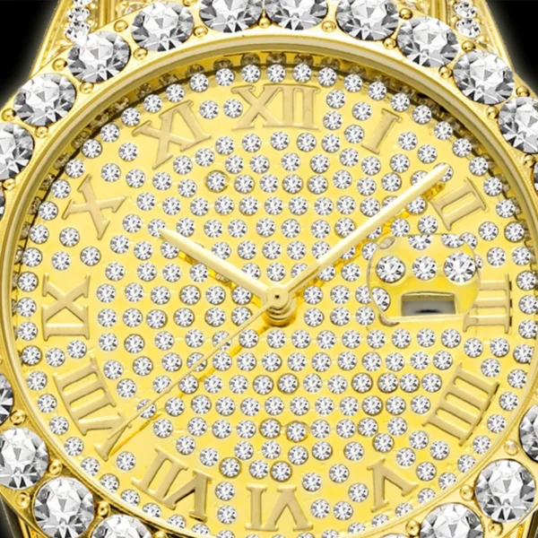 Aokaishen Ice Out Watch for Men Quartz Clock Luxury Rhinestone Business Waterproof Hip Hop Fashion Jewelry Gift 2023 New Trend - Image 6