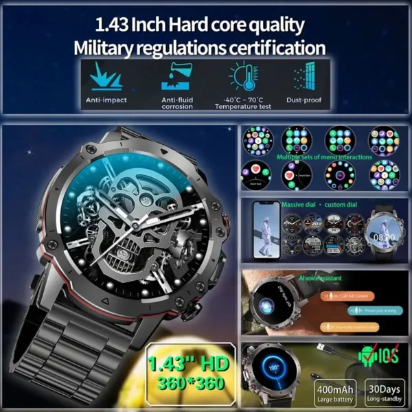 Xiaomi Mijia AMOLED HD Screen Smart Watch Men Bluetooth Calling Smartwatch 2023 Fashion Outdoor Sports Heart Rate Monitor Clock - Image 4