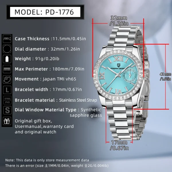 2024 New PAGANI DESIGN Women's Watches Luxury Brand Fashion Quartz Wristwatch Elegant Watch for Women Waterproof Sapphire Mirror - Image 6