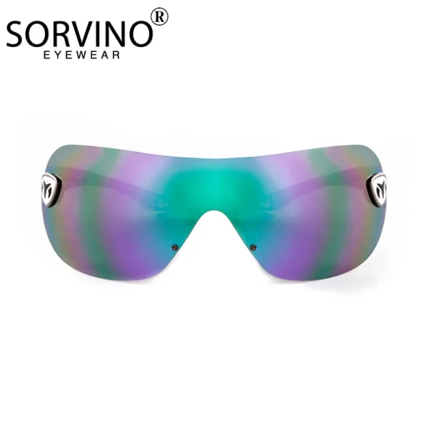 Fashion High Quality Oversized Cycling Sunglasses Men Brand Mirror Sport Shades Eyewear Outdoor Windproof Rimless Sun Glasses - Image 3