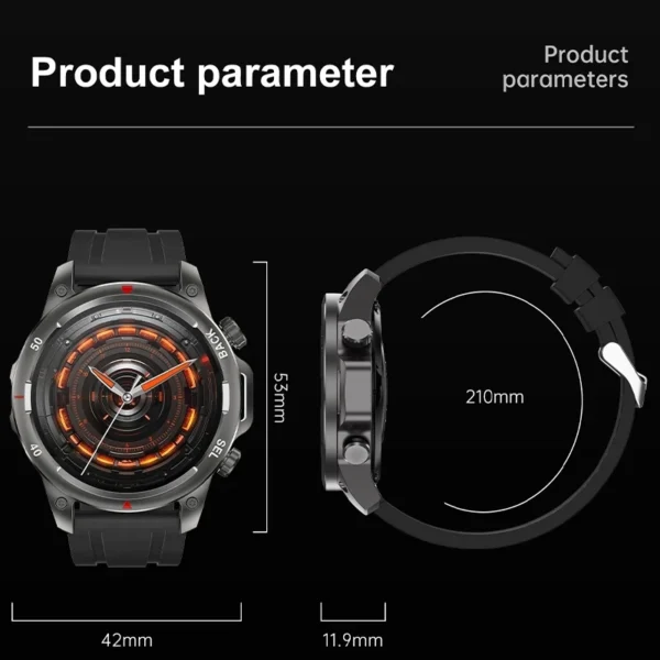 2024 New Bluetooth Calling Men's Smartwatch LED Outdoor Fitness Health Monitoring Smart Watch 360 * 360 HD Waterproof Smartwatch - Image 4