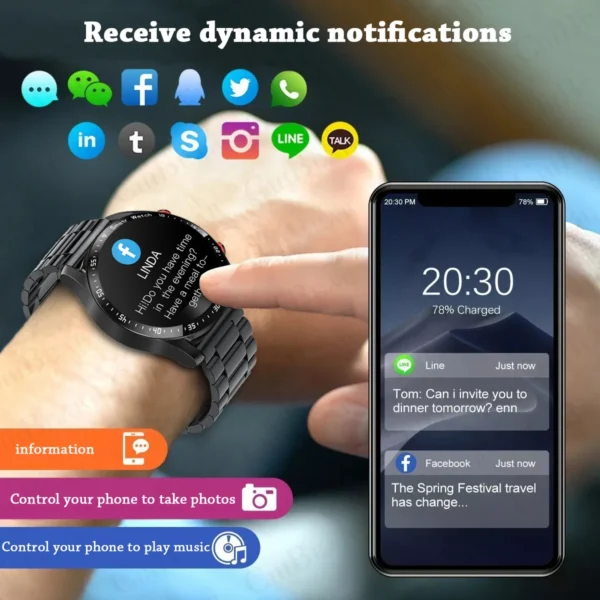 2024 New ECG+PPG Smart Watch Men Health Monitoring Business Watches Waterproof HD Bluetooth Call Man SmartWatch For Android IOS - Image 6