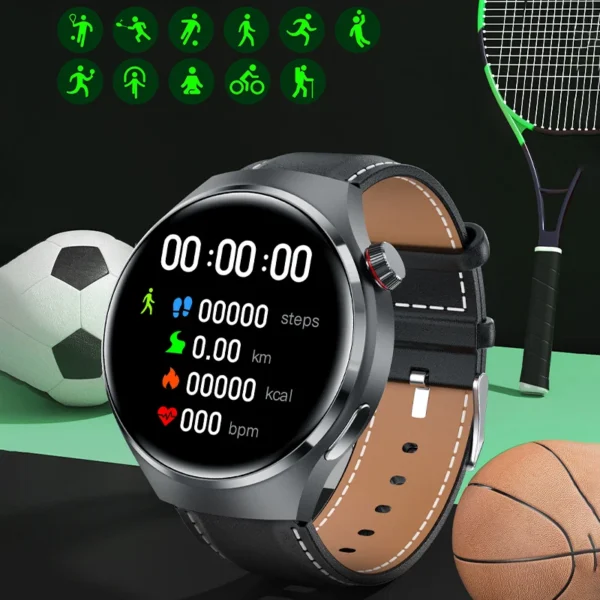 2023 New NFC Men's Smart Watch Bluetooth Call GPS Motion Track Smart Watch Blood Pressure Temperature Monitoring Smart Men Watch - Image 5