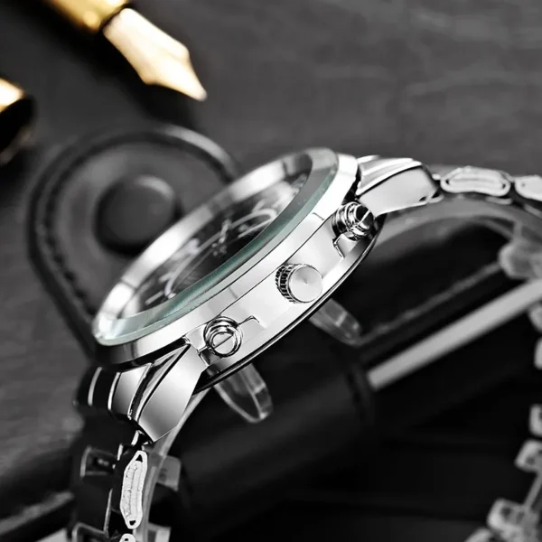 2022 Fashion Mens Watches Luxury Stainless Steel Quartz Wristwatch Calendar Luminous Clock Men Business Casual Watch - Image 5