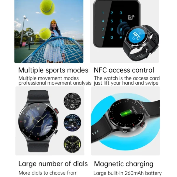 GPS ECG+PPG Bluetooth Call Smartwatch Sports Bracelet Waterproof Men's Smart Watch 2024 New For Huawei Xiaomi Android IOS - Image 2