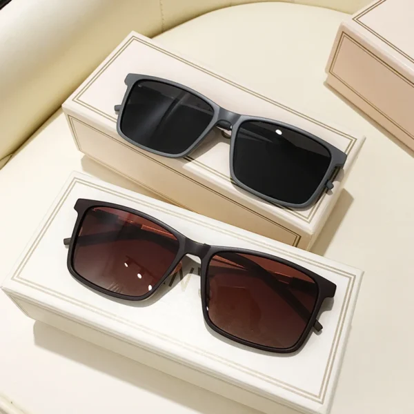 Fashion Red Metal TR Square Polarized Sunglasses Men Driving 2021 Brand Rectangle Frame Shades Outdoor Women Sun Glasses Oculos