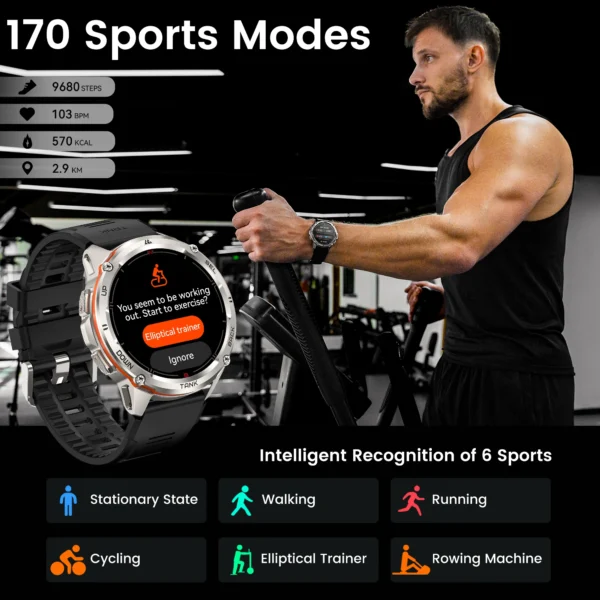 2024 NEW KOSPET TANK T3 Ultra GPS Smart Watches For Men Smartwatch Women Waterproof Electronic Fitness Digital Bluetooth Watches - Image 6