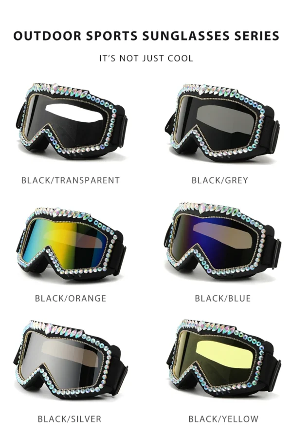 Steampunk Oversized Diamond Ski Sunglasses Goggle Women Men Snowing Sport Sun Glasses Luxury Rhinestone Eyeglasses De Sol Hombre - Image 6