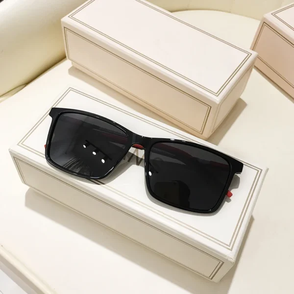 Fashion Red Metal TR Square Polarized Sunglasses Men Driving 2021 Brand Rectangle Frame Shades Outdoor Women Sun Glasses Oculos - Image 2
