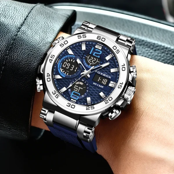 LIGE Fashion Military Watch For Men FOXBOX Top Brand Luxury Men's Quartz Wristwatches Sport Waterproof Digital Chronograph Male - Image 5
