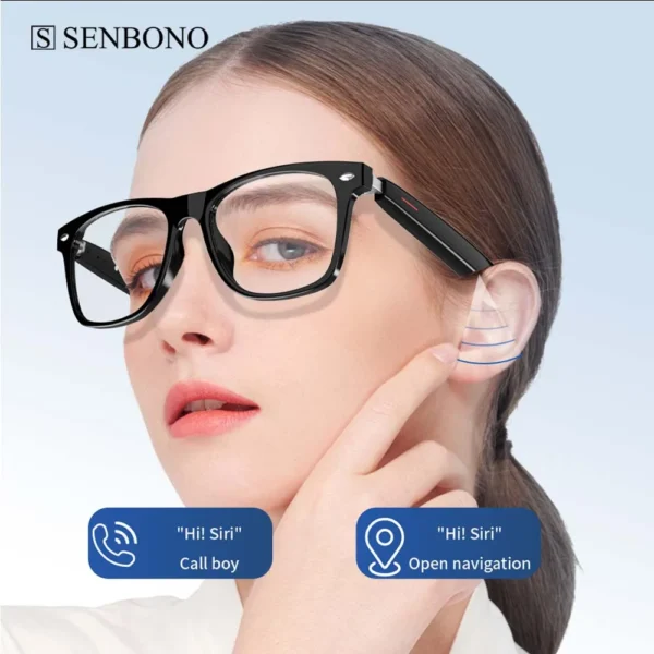 SENBONO Smart Glasses E13 Wireless BT 5.0 Sunglasses Outdoor Sport Hands-Free Call Music Headphone Anti-Blue Eyeglasses - Image 5