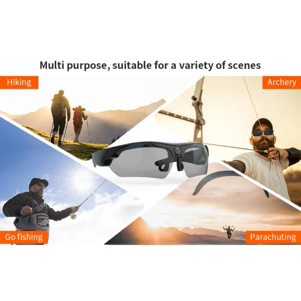 Wearable HD 1080P Camera Outdoor Cycling Glasses Polarized Lens Smart Camcorder Security Protection Video Record Mini Camera - Image 3