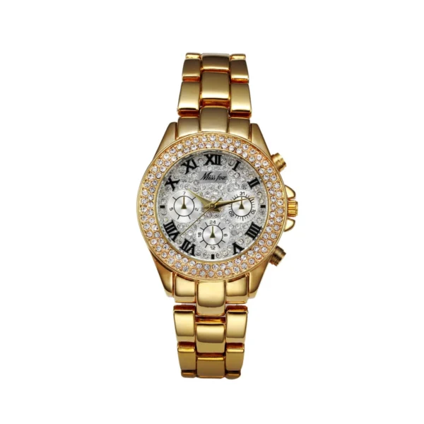 Aokaishen Womens Watch Shockproof Waterproof Luxury Ladies Ar Metal Watch bracelets Rhinestone Bu Cheap Watches Dropshipping - Image 3